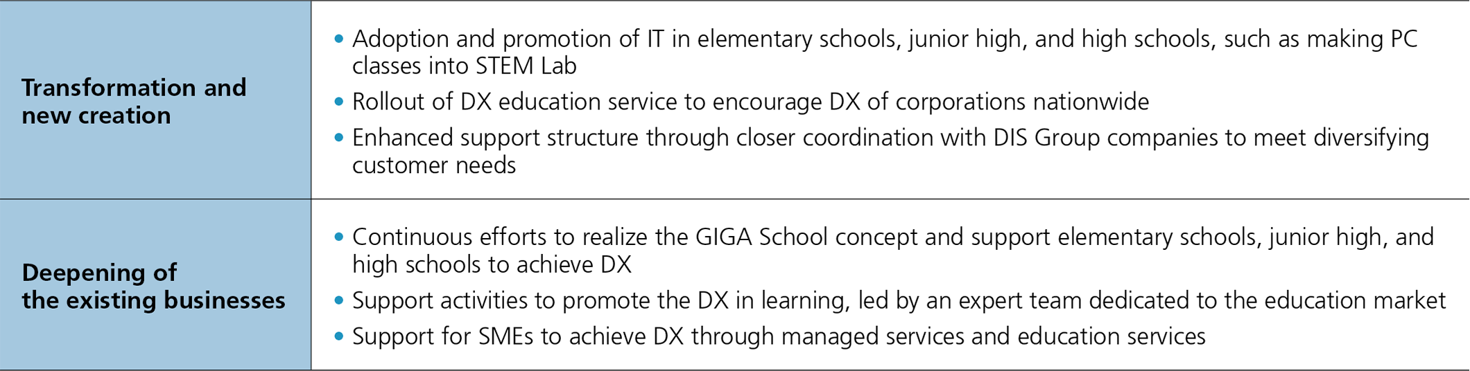 DX and measures of IT Infrastructure Distribution Business